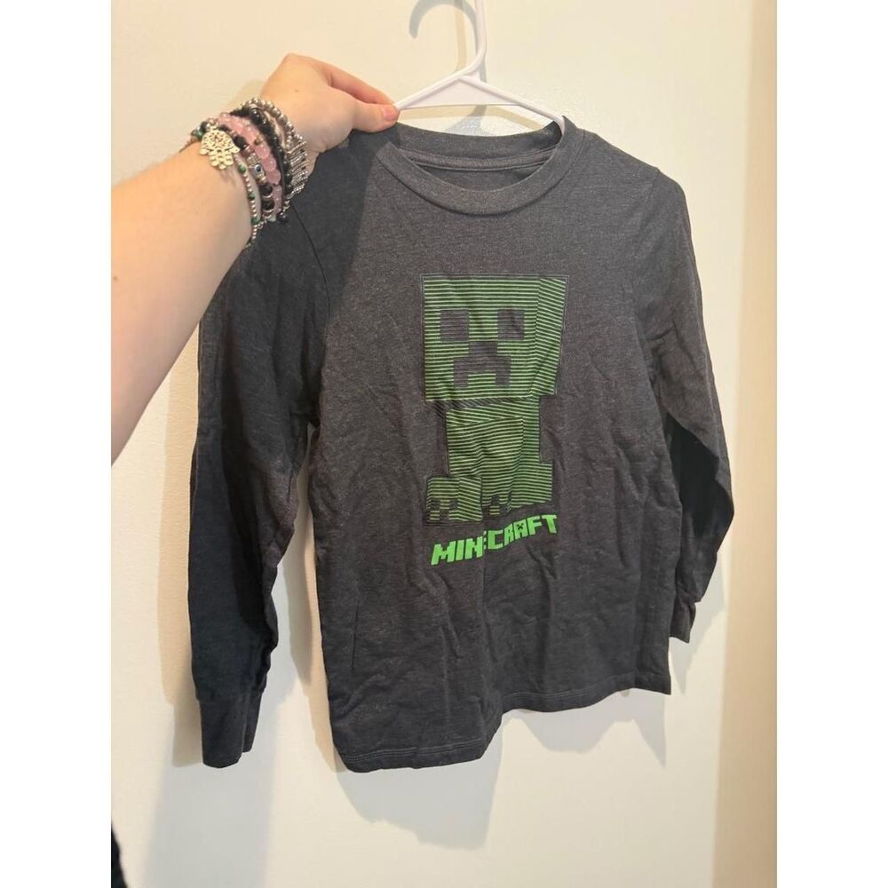 Minecraft Grey and Green Top